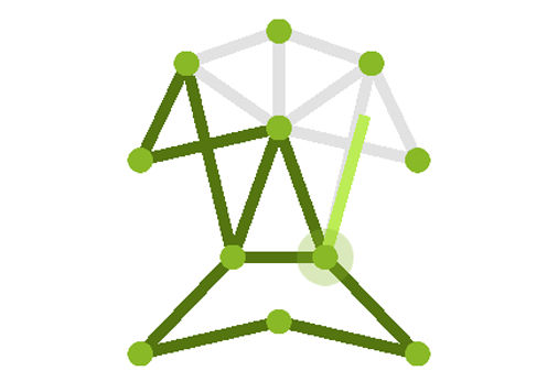 ワンラインパズルのゲームプレイ画像