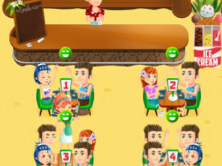 海のバーを繁盛させる経営シミュレーション Mewtrixのゲーム画像