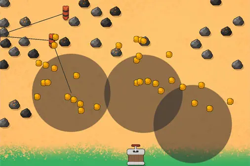ダイナマイトで鉱物を採掘するゲーム【ボム・ザ・クォーリー】のゲーム画像