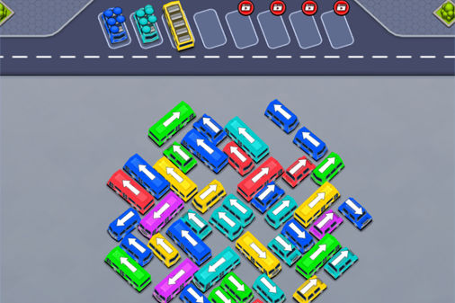 乗客をバスに乗せるソートパズルゲーム【バス・パーキング・アウト】