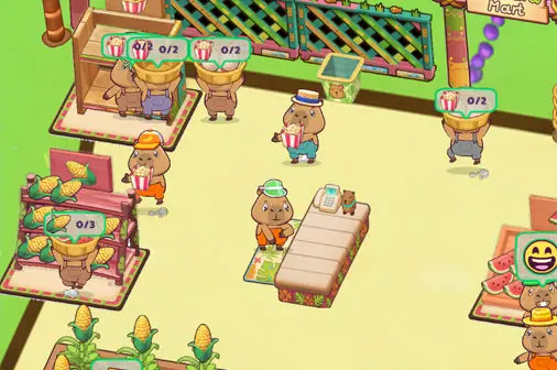 カピバラのスーパー経営ゲーム【カピバラマート (Capybara Mart)】のゲーム画像