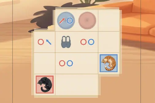ネコとの距離を保って誘導するパズル【つかずはなれず (Mind the Gap)】のゲーム画像