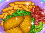 ナゲットとフライドポテトを調理するゲーム ： Chicken Nuggets and Fries