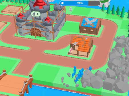 島を開発するシミュレーション【Crowd Lumberjack】のゲーム画像