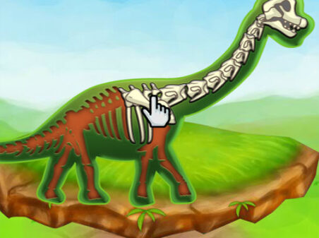 化石を掘って組み立てるミニゲーム Dino Dig Dag: Archaeologyのゲーム画像