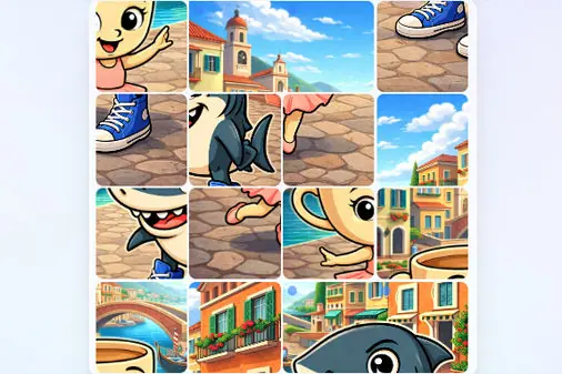 ブレインロットの入れ替えパズル【ドラッグマージパズル (Italian Brainrot Drag Merge Puzzle)】のゲーム画像