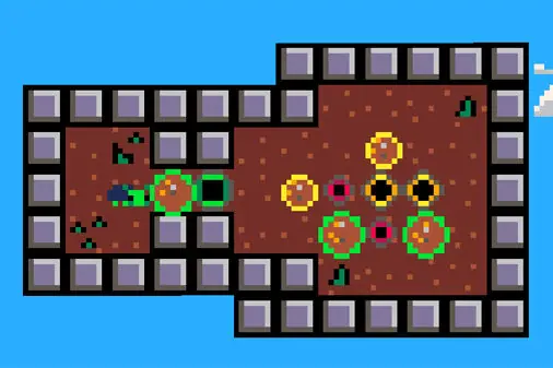 フンコロガシが穴を埋める倉庫番パズル【ダングデンジャー（Dung Danger）】のゲーム画像