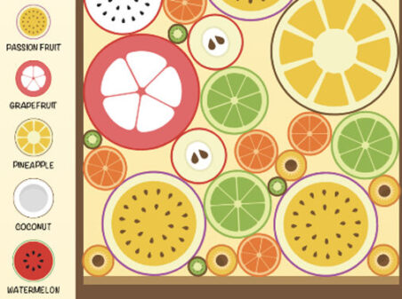 スイカゲーム（フルーツマージ）のゲームプレイ画像