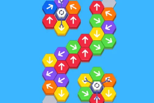 矢印を飛ばすパズルゲーム【ヘキサタップアウェイ】のゲーム画像