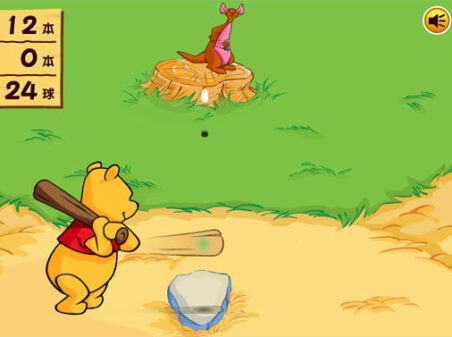 くまのプーさんのホームランダービー!のゲームプレイ画像