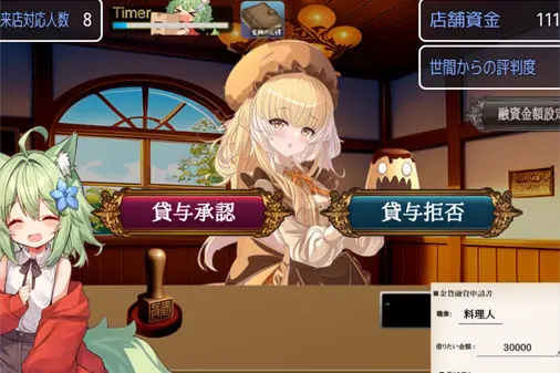 お金を貸すか見極める経営ゲーム【ルピナの勘定録 Leverage&Default】のゲーム画像