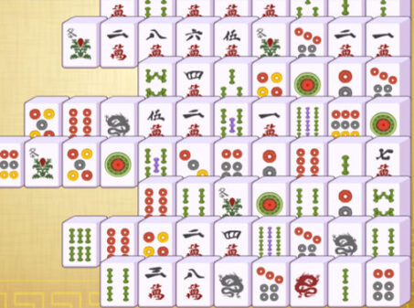 敷き詰められた麻雀牌を使った四川省パズル Mahjong Connect Classicのゲーム画像