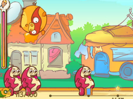 Mango Piggy Piggy vs Bad Veggiesのゲームプレイ画像