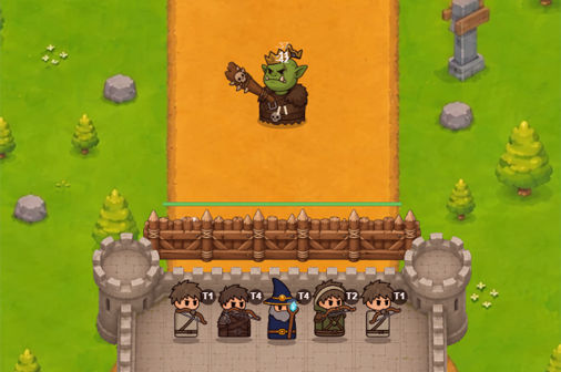 兵士を合体して城を守る防衛ゲーム【マージディフェンス (Merge Defense: Army Behind the Wall)】のゲーム画像