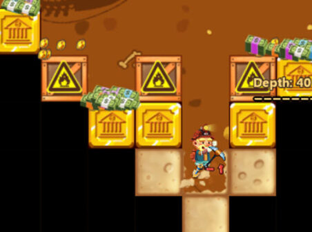 爆発しまくりの地底を掘り進める探索ゲーム MINER MANIAのゲーム画像