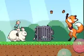 ウサギに乗って冒険する横スクロールアクション【りんかのもふもふアイランド】のゲーム画像