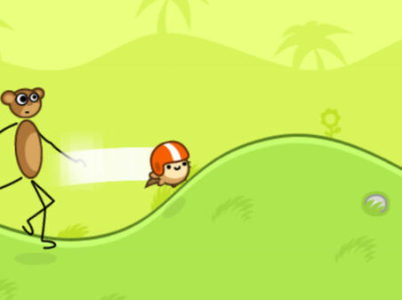 小動物のぶっ飛ばしゲーム Monkey Kickのゲーム画像