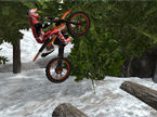 雪国コースを滑走するモトクロスバイクゲーム Moto Trials Winter