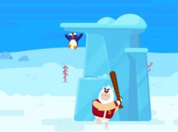 バットでペンギンを飛ばすゲーム【Mr Bouncemasters 2】