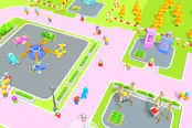 レジャーランドを建設するシミュレーションゲーム【マイ・リトル・パーク3D】のゲーム画像