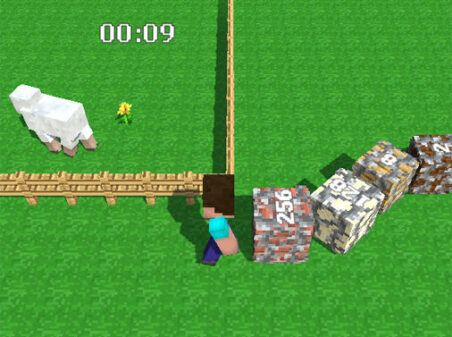 マイクラの2048ミミズゲーム【Noob Snake 2048】のゲーム画像