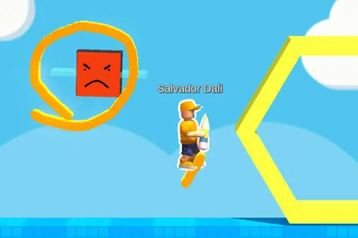 線を描く協力レースゲーム【友達とオビー：描いてジャンプ】のゲーム画像