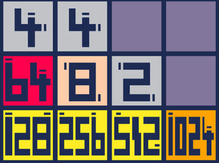 Pico-2048のゲームプレイ画像