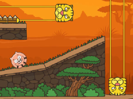 ブタさんを泥まみれにする誘導パズルゲーム Piggy in the Puddle 2のゲーム画像