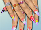 女性の爪をネイルアートするブラウザゲーム:Pink Nails