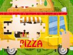 ピザ屋の移動販売車のジグソーパズルゲーム PIZZA TRUCKS JIGSAW