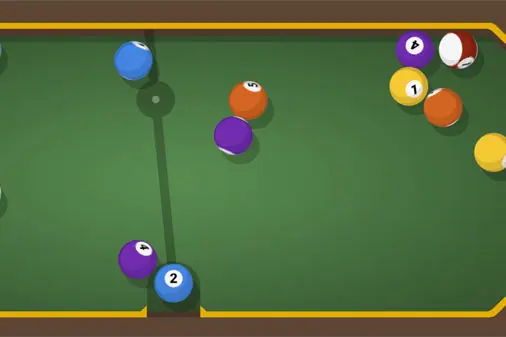 2048風ビリヤードパズルゲーム【プールマージ (Pool Merge)】のゲーム画像