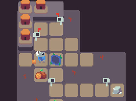 サイの手紙運びパズル【Rhino Express】のゲーム画像