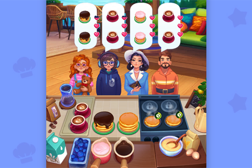 パンケーキ店の店員お仕事ゲーム【ローヤルクッキング（Royal Cooking）】のゲーム画像