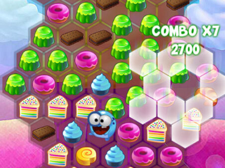 お菓子を食べるさめがめパズルゲーム SUGAR TALESのゲーム画像