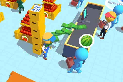 スーパーを広げる品出しお仕事ゲーム【スーパーマーケットエンパイア】のゲーム画像