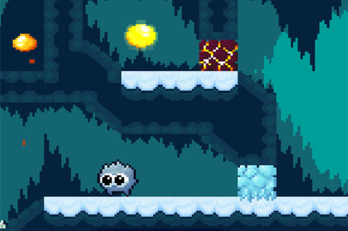 炎と氷を切り替える短編アクションパズル【ターミストーン（TERMISTONE）】のゲーム画像