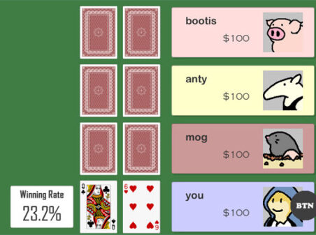 テキサスホールデムのゲームプレイ画像