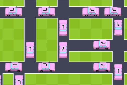 交通渋滞を防ぐパズルゲーム【トラフィック・タップパズル】のゲーム画像