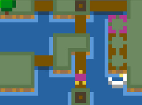 船と人間を運ぶ倉庫番ゲーム【Water Bird】のゲーム画像