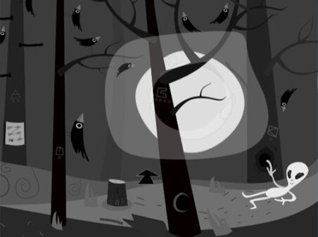 【攻略動画】大量のカラスがいるモノクロ脱出ゲーム Ze Fieldのゲーム画像